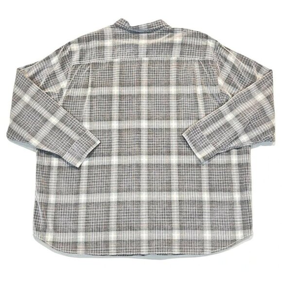 Tommy Bahama 3XB Tilth Grey Paniolo Plaid Corduroy Shirt Western Sport Stripe - Picture 7 of 7